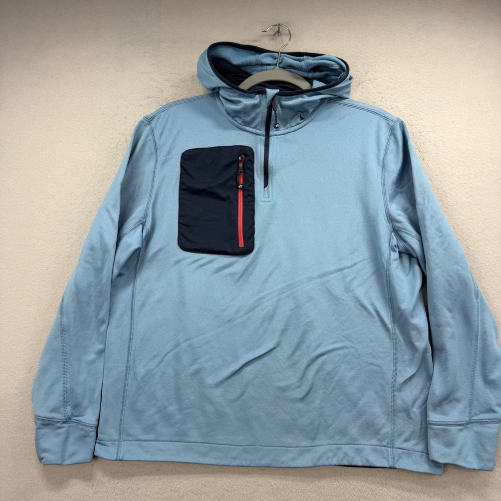 Southern Tide Hoodie Mens Medium Blue Tide to Trail 1/4 Zip Performance Pullover